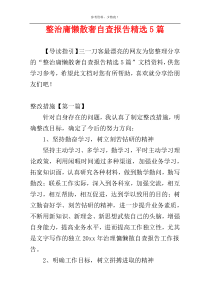 整治庸懒散奢自查报告精选5篇