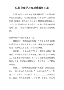 红领巾爱学习观后感通用5篇