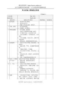 单元设备工程验收记录表