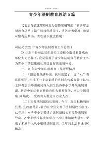 青少年法制教育总结5篇