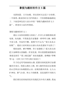 暑假为题材的作文5篇