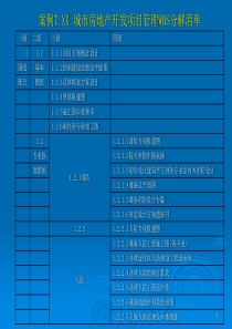 碧桂园房地产开发项目管理WBS工作分解结构