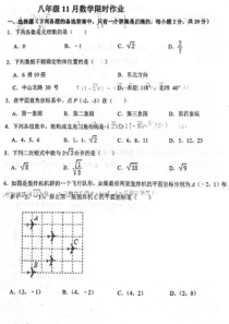 20222023学年沈阳市一三四中学11月八年级上学期期中数学试卷