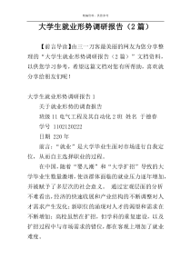 大学生就业形势调研报告（2篇）