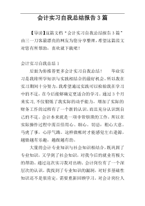 会计实习自我总结报告3篇