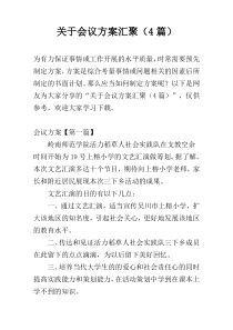 关于会议方案汇聚（4篇）