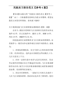 民航实习报告范文【参考4篇】