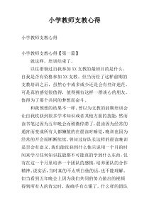 小学教师支教心得