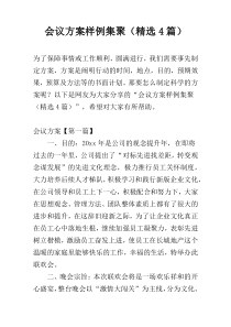 会议方案样例集聚（精选4篇）