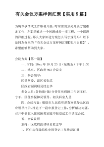 有关会议方案样例汇聚【实用5篇】