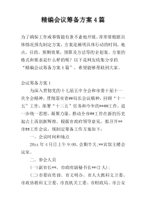 精编会议筹备方案4篇