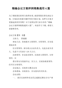 精编会议方案样例锦集通用4篇