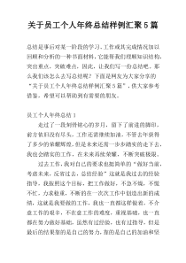 关于员工个人年终总结样例汇聚5篇