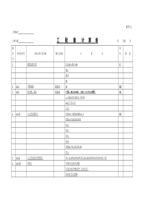 工程量计算表(茂职10)