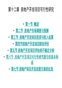 第十二章  房地产开发项目可行性研究