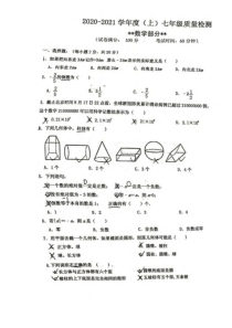 20202021学年沈阳市第七中学文艺路学校上学期七年级10月数学月考试卷