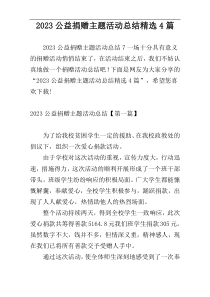 2023公益捐赠主题活动总结精选4篇