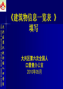 建筑物信息一览表