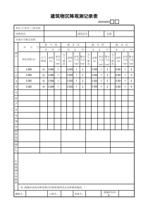 建筑物沉降观测记录表