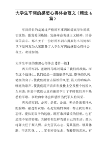 大学生军训的感想心得体会范文（精选4篇）