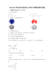 20202021学年沈阳市铁西区七年级下学期期末数学试题