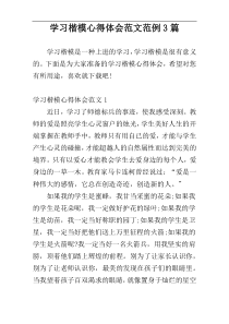 学习楷模心得体会范文范例3篇