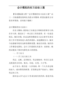 会计模拟的实习总结2篇