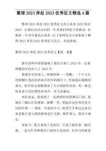 整理2023奔赴2023优秀征文精选4篇