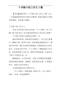 十字路口初三作文3篇