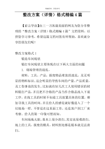 整改方案（详情）格式精编4篇