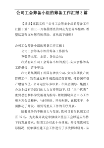 公司工会筹备小组的筹备工作汇报3篇