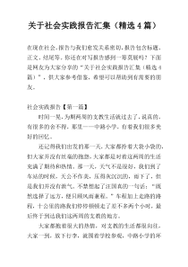 关于社会实践报告汇集（精选4篇）