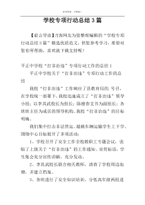 学校专项行动总结3篇