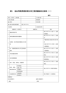 附表3：分项工程验收表