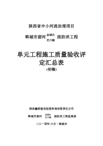 陕西省中小河流治理项目单元工程验收评定表(新)