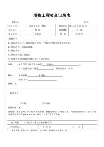 预检工程检查记录表