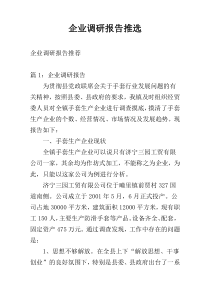 企业调研报告推选