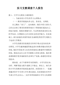 实习支教调查个人报告