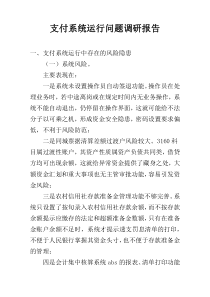 支付系统运行问题调研报告