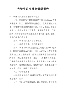 大学生返乡社会调研报告