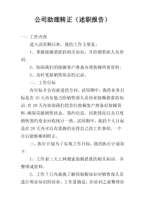 公司助理转正（述职报告）