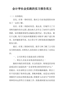 会计学社会实践的实习报告范文