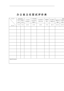 办公室主任面试评价表