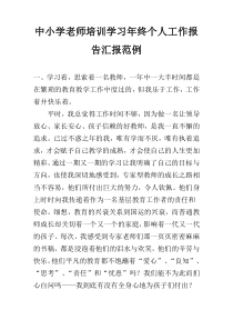 中小学老师培训学习年终个人工作报告汇报范例