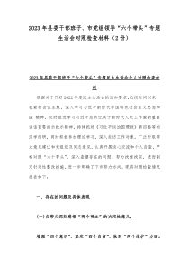 2023年县委干部班子、市党组领导“六个带头”专题生活会对照检查材料（2份）