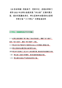 （20份材料稿）党组班子、党委书记、县税务等部门领导2023年在带头检视巡视“回头看”反馈问题方