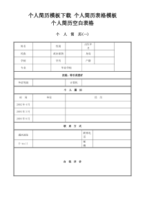 单位企业面试应聘个人空白简历模版