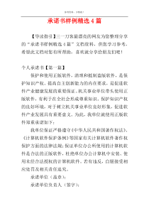 承诺书样例精选4篇