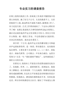 专业实习的调查报告