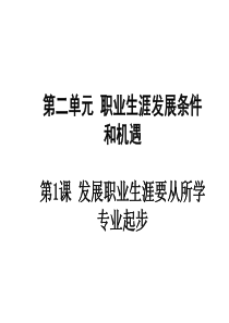 第二单元 第一课 发展职业生涯要从所学专业起步